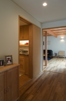 Living/dining and kitchen entrance from hall   Living/dining and kitchen entrance from hall